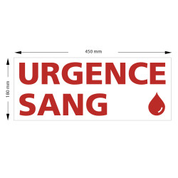 étiquette urgence sang 450 x 180 mm