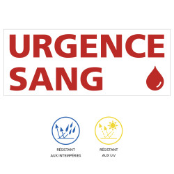 étiquette urgence sang adhésif résistant intempéries