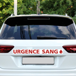étiquette urgence sang pour lettrage véhicule
