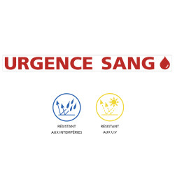 autocollant urgence sang résistant intempéries