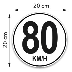 autocollant limitation de vitesse réglementaire diamètre 20 cm