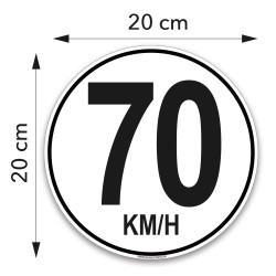 lot de disques limitations de vitesse 70 90 100 km/h diamètre 20 cm