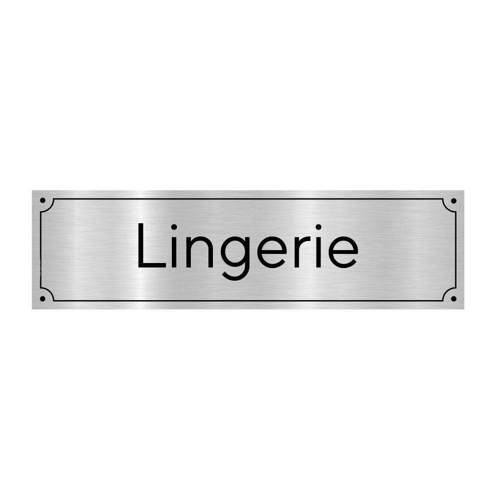 Plaque de porte gravée lingerie en pvc aluminium argent brossé (GRAV0002) Plaque de porte gravée lingerie en pvc aluminium argent brossé (GRAV0002)