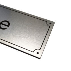 Plaque de porte WC aspect aluminium argent brossé