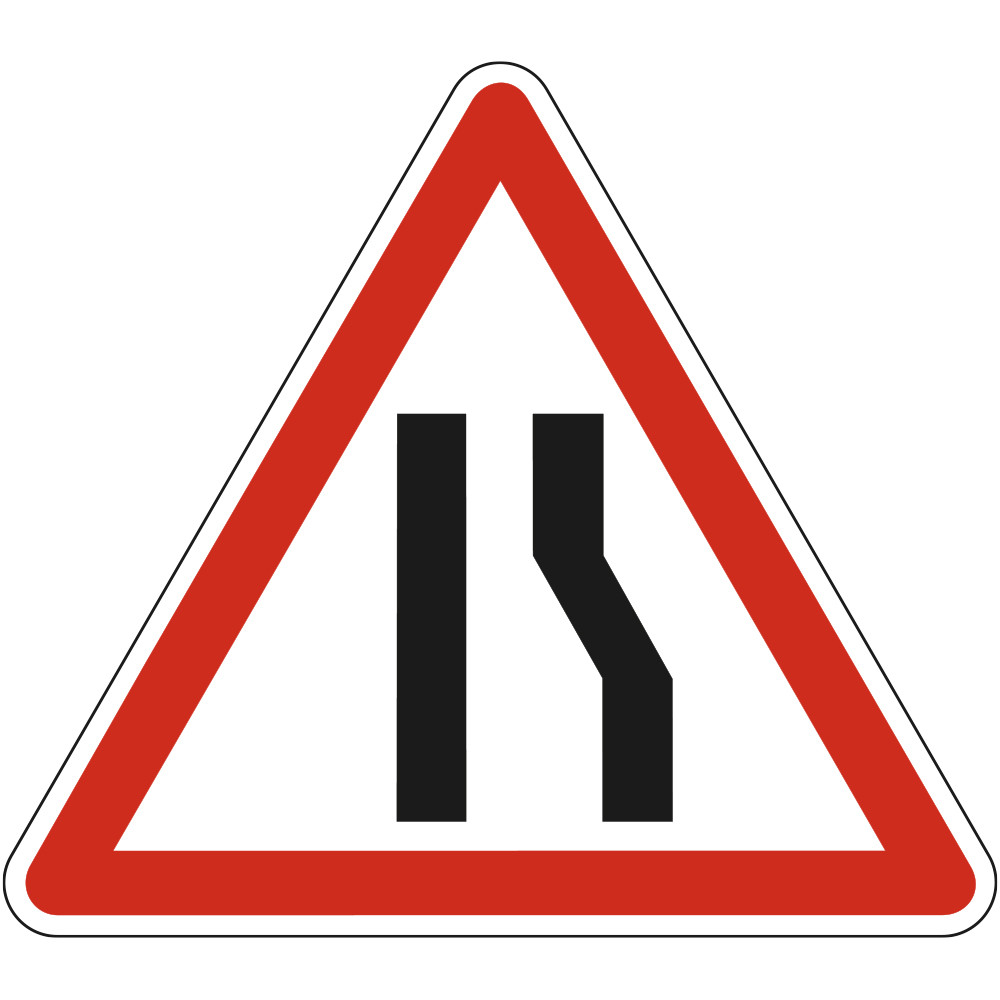 Panneau Danger Chaussée rétrécie par la droite A3a Signalisation Triangulaire Bord Rouge Panneau Sécurité Routière Panneau Danger Chaussée rétrécie par la droite A3a Signalisation Triangulaire Bord Rouge Panneau Sécurité Routière