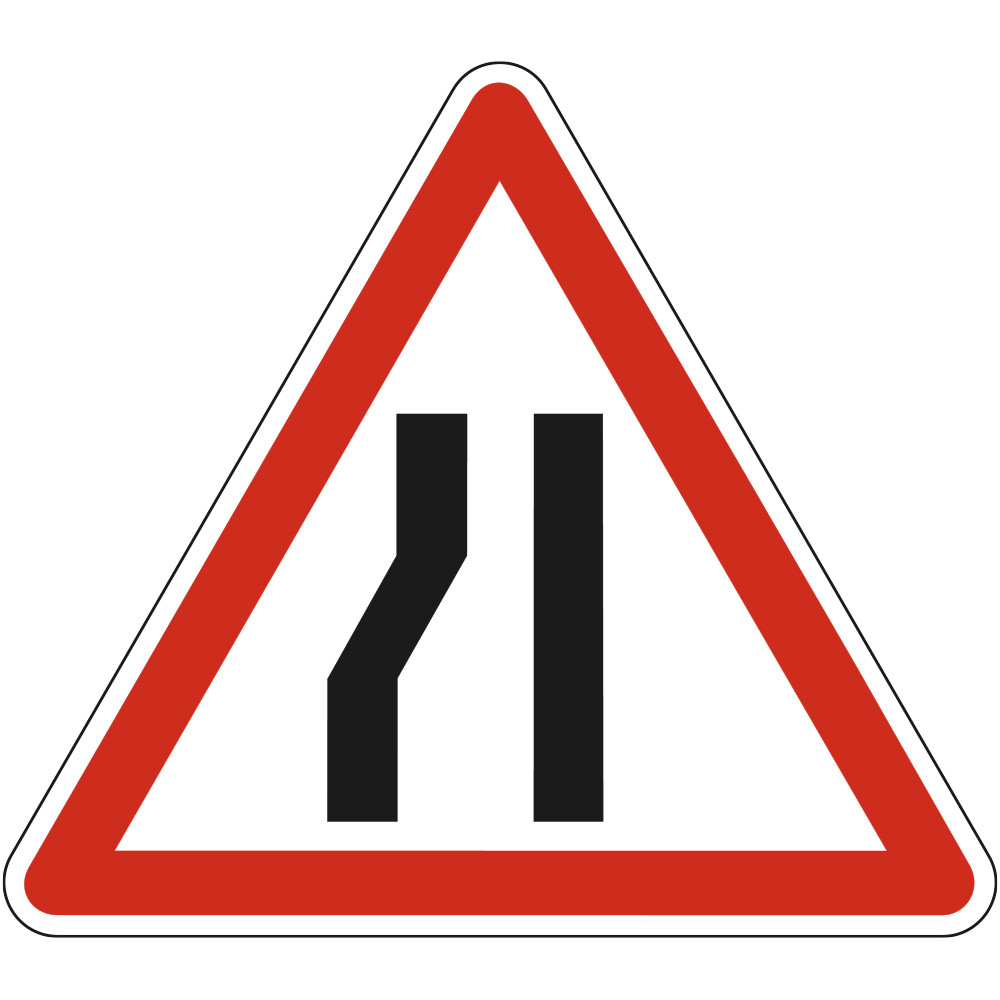Panneau Danger Chaussée rétrécie par la gauche A3b Signalisation Triangulaire Bord Rouge Panneau Sécurité Routière Panneau Danger Chaussée rétrécie par la gauche A3b Signalisation Triangulaire Bord Rouge Panneau Sécurité Routière