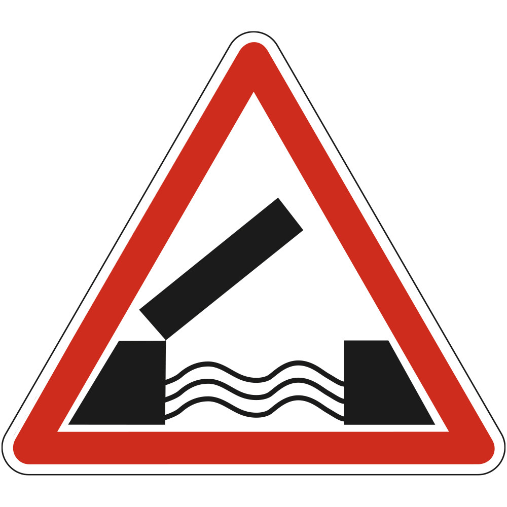 Panneau Danger Pont mobile A6 Signalisation Triangulaire Bord Rouge Panneau Sécurité Routière Panneau Danger Pont mobile A6 Signalisation Triangulaire Bord Rouge Panneau Sécurité Routière