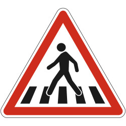 Panneau Danger Passage pour piétons A13b Signalisation Triangulaire Bord Rouge Panneau Sécurité Routière