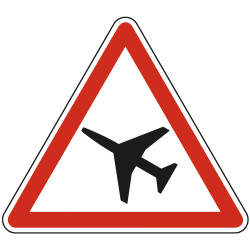 Panneau Danger Traversée d'une aire de danger aérien A23 Signalisation Triangulaire Bord Rouge Panneau Sécurité Routière
