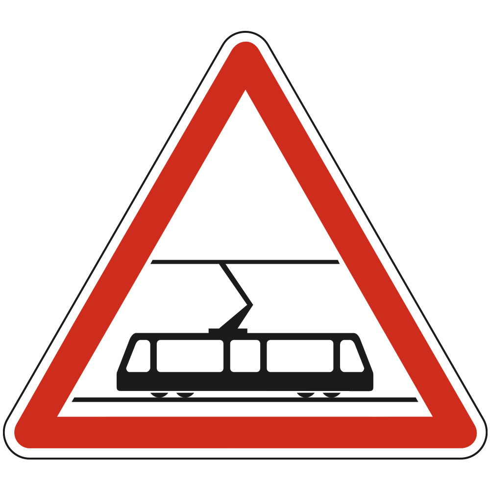 Panneau Danger Traversée de voies de tramways A9b Signalisation Triangulaire Bord Rouge Panneau Sécurité Routière Panneau Danger Traversée de voies de tramways A9b Signalisation Triangulaire Bord Rouge Panneau Sécurité Routière