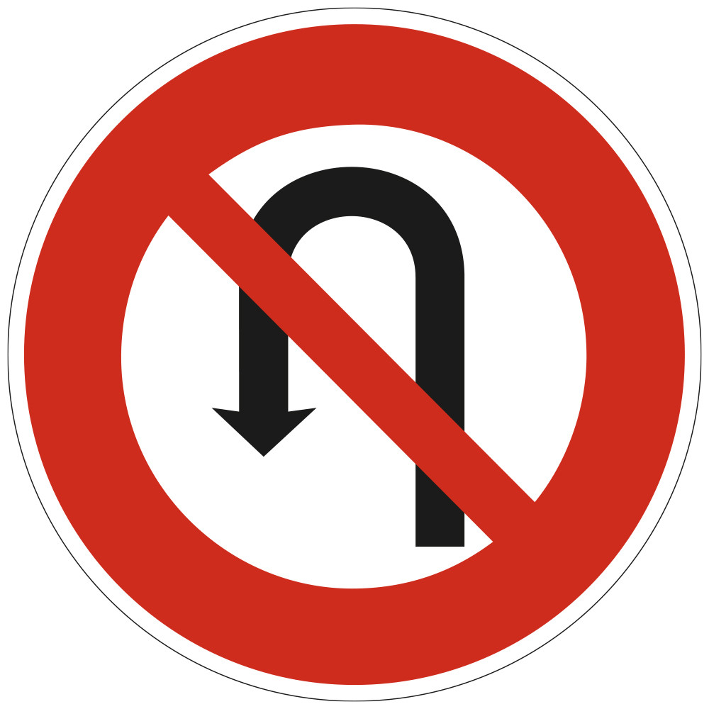 Panneau Interdiction de faire demi-tour B2c Signalisation Ronde Bord Rouge Panneau Sécurité Routière