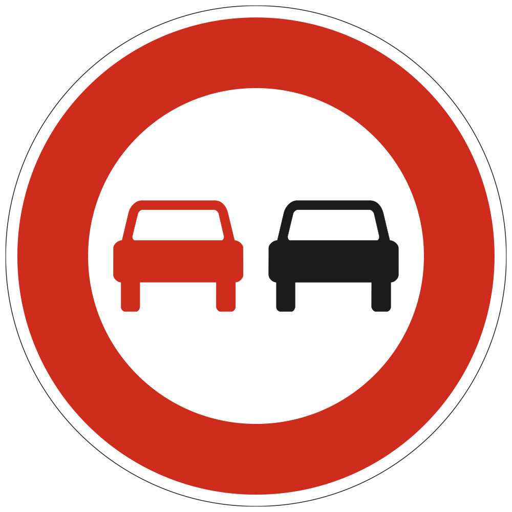 Panneau Interdiction de dépasser tous les véhicules à moteur B3 Signalisation Ronde Bord Rouge Panneau Sécurité Routière Panneau Interdiction de dépasser tous les véhicules à moteur B3 Signalisation Ronde Bord Rouge Panneau Sécurité Routière