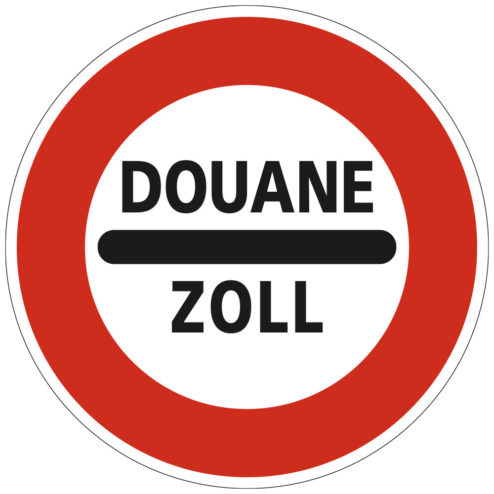 Panneau Interdiction Arrêt au poste de douane B4 Signalisation Ronde Bord Rouge Panneau Sécurité Routière Panneau Interdiction Arrêt au poste de douane B4 Signalisation Ronde Bord Rouge Panneau Sécurité Routière