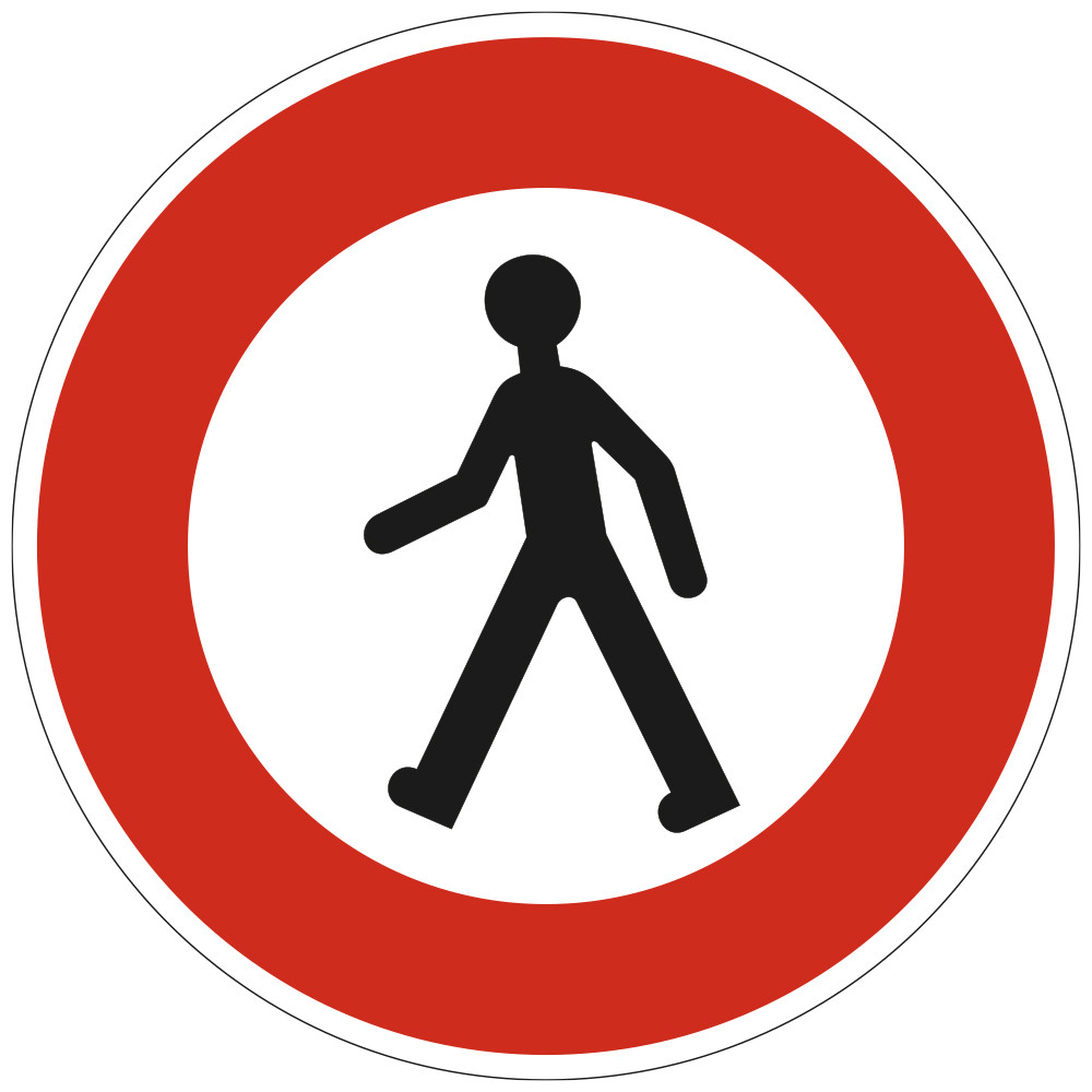 Panneau Interdiction Accès interdit aux piétons B9a Signalisation Ronde Bord Rouge Panneau Sécurité Routière