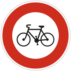 Panneau Interdiction Accès interdit aux cycles B9b Signalisation Ronde Bord Rouge Panneau Sécurité Routière