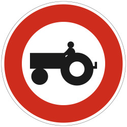 Panneau Interdiction Accès interdit aux véhicules agricoles à moteur B9d Signalisation Ronde Bord Rouge Panneau Sécurité