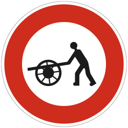 Panneau Interdiction Accès interdit aux voitures à bras B9e Signalisation Ronde Bord Rouge Panneau Sécurité Routière