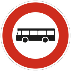 Panneau Interdiction Accès interdit aux véhicules de transport en commun B9f Signalisation Ronde Bord Rouge Panneau Sécurité