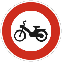 Panneau Interdiction Accès interdit aux cyclomoteurs B9g Signalisation Ronde Bord Rouge Panneau Sécurité Routière