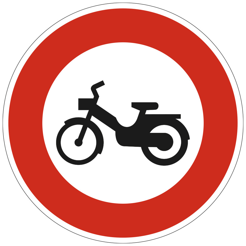 Panneau Interdiction Accès interdit aux cyclomoteurs B9g Signalisation Ronde Bord Rouge Panneau Sécurité Routière