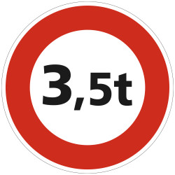Panneau Interdiction Accès interdit aux véhicules poids personnalisable B13 Signalisation Ronde Bord Rouge Panneau Sécurité
