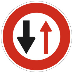 Panneau Interdiction Cédez le passage à la circulation venant en sens inverse B15 Signalisation Ronde Bord Rouge Panneau Sécuri