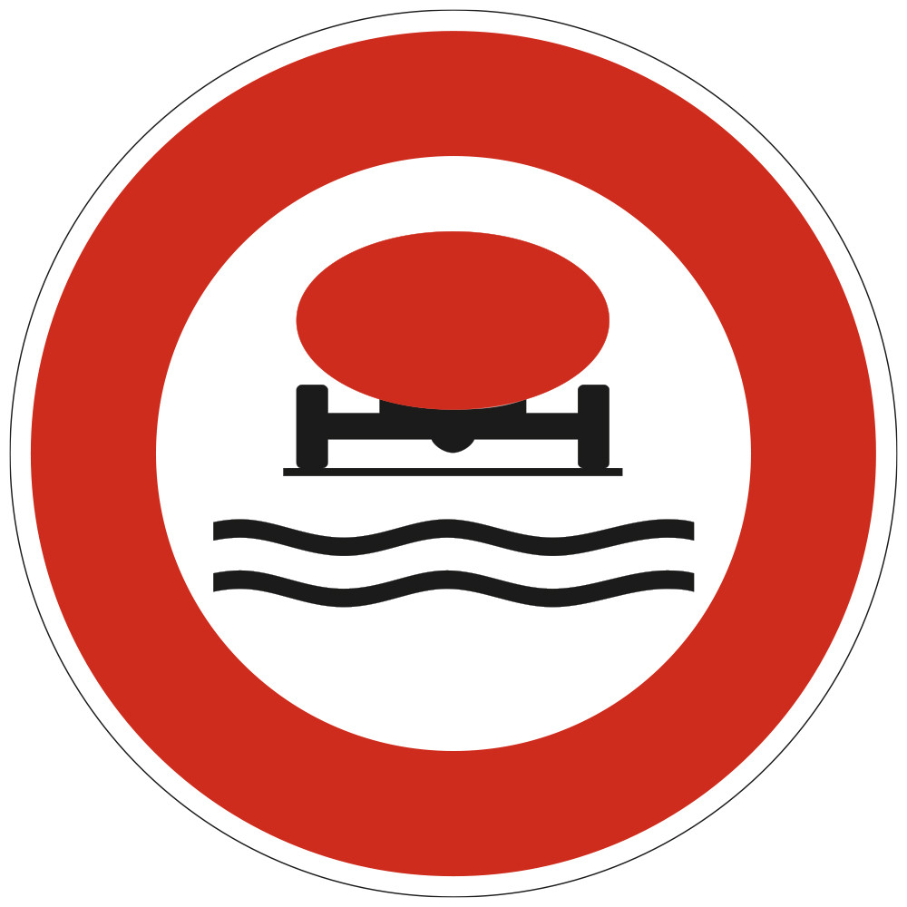 Panneau Interdiction Accès interdit aux véhicules transportant des marchandises polluant l'eau B18b Signalisation Ronde