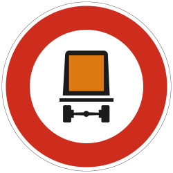 Panneau Interdiction Accès interdit aux véhicules transportant des marchandises dangereuses B18c Signalisation Ronde Bord Rouge 