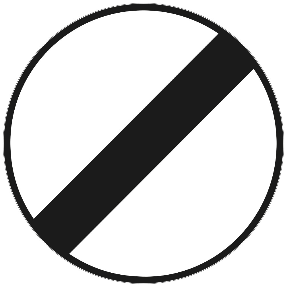 Panneau Fin d'interdiction précédemment signalée B31 Signalisation Ronde Barré noir Panneau Sécurité Routière Panneau Fin d'interdiction précédemment signalée B31 Signalisation Ronde Barré noir Panneau Sécurité Routière