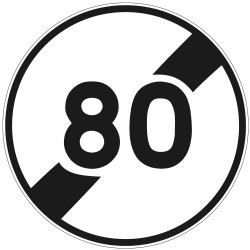 Panneau Fin d'interdiction Fin de limitation de vitesse personnalisée B33 Signalisation Ronde Barré noir Panneau Sécurité