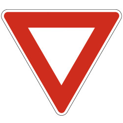 Panneau Danger Cédez le passage à l'intersection AB3a Signalisation Triangulaire Bord Rouge Panneau Sécurité Routière