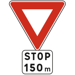 Panneau Intersection Arrêt à l'intersection Signal avancé AB5 Signalisation Triangulaire Bord Rouge Panneau Sécurité Routière