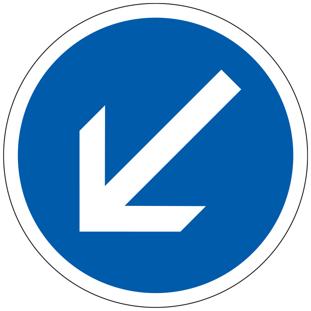 Panneau Obligation Contournement obligatoire par la gauche B21a2 Signalisation Ronde Fond bleu Panneau Sécurité Routière Panneau Obligation Contournement obligatoire par la gauche B21a2 Signalisation Ronde Fond bleu Panneau Sécurité Routière