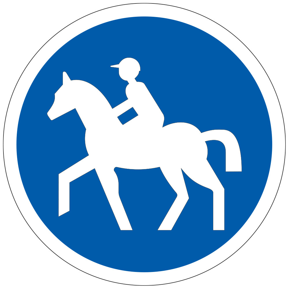 Panneau Obligation Chemin obligatoire pour cavaliers B22c Signalisation Ronde Fond bleu Panneau Sécurité Routière