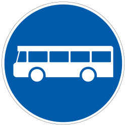Panneau Obligation Voie réservée aux véhicules des services de transport en commun B27a Signalisation Ronde Fond bleu Panneau Se