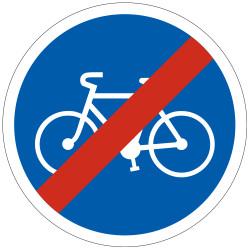 Panneau de fin d'obligation fin de piste ou bande obligatoire pour cycle B40 Signalisation Ronde Fond bleu Panneau Sécurité Ro