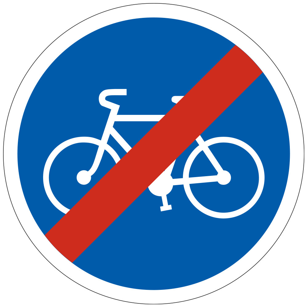 Panneau de fin d'obligation fin de piste ou bande obligatoire pour cycle B40 Signalisation Ronde Fond bleu Panneau Sécurité Ro Panneau de fin d'obligation fin de piste ou bande obligatoire pour cycle B40 Signalisation Ronde Fond bleu Panneau Sécurité Ro