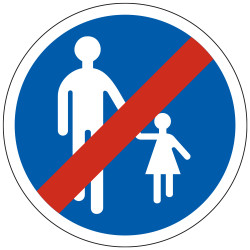 Panneau de fin d'obligation fin de chemin obligatoire pour piétons B41 Signalisation Ronde Fond bleu Panneau Sécurité