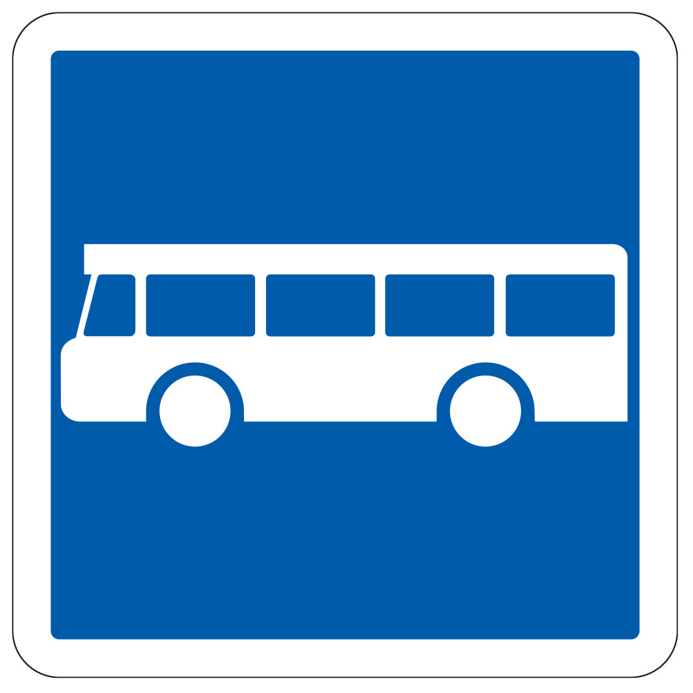 Panneau d'indication Arrêt d'autobus C6 Signalisation Carré Fond bleu Panneau Sécurité Routière