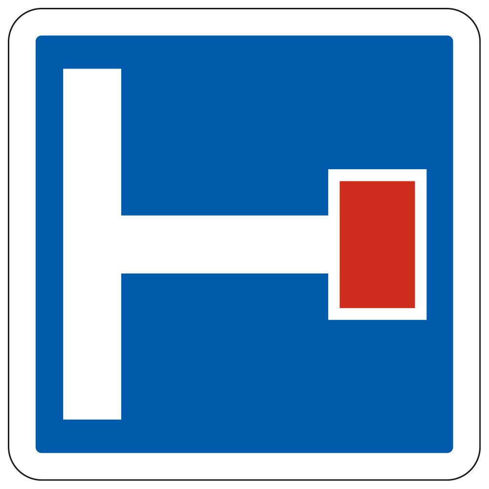 Panneau d'indication Présignalisation d'une impasse C13b Signalisation Carré Fond bleu Panneau Sécurité Routière