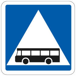 Panneau d'indication Traversée de voie réservée aux transports en commun C20b Signalisation Carré Fond bleu Panneau Sécurité