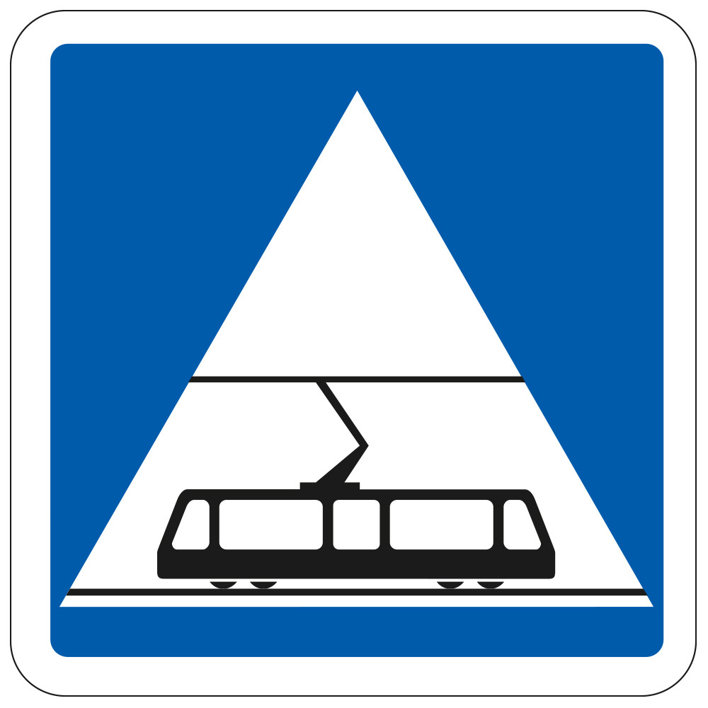 Panneau d'indication Traversée de tramways C20c Signalisation Carré Fond bleu Panneau Sécurité Routière Panneau d'indication Traversée de tramways C20c Signalisation Carré Fond bleu Panneau Sécurité Routière