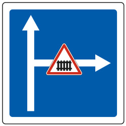 Panneau d'indication Voies affectées particulières personnalisable C24c Signalisation Carré Fond bleu Panneau Sécurité