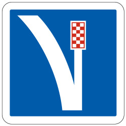 Panneau d'indication Voie de détresse à droite C26a Signalisation Carré Fond bleu Panneau Sécurité Routière