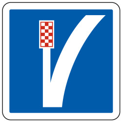 Panneau d'indication Voie de détresse à gauche C26b Signalisation Carré Fond bleu Panneau Sécurité Routière