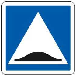 Panneau d'indication Surélévation de chaussée C27 Signalisation Carré Fond bleu Panneau Sécurité Routière