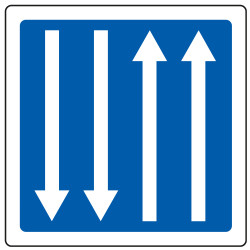 Panneau d'indication Présignalisation d'un créneau de dépassement C29a Signalisation Carré Fond bleu Panneau Sécurité