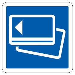 Panneau d'indication Paiement par carte bancaire C24b Signalisation Carré Fond bleu Panneau Sécurité Routière