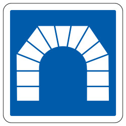 Panneau d'indication Tunnel C111 Signalisation Carré Fond bleu Panneau Sécurité Routière