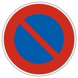 Panneau de stationnement interdit B6a1 Signalisation Ronde Fond bleu Bordure rouge Panneau Sécurité Routière